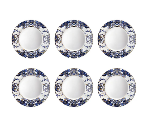 Set of six Roberto Cavalli Home soup plates from the Azulejos collection
