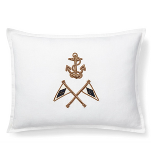 Ralph Lauren Home decorative pillow, from the Grand Voyage Bayview collection (White)