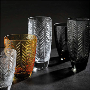 Missoni Home water glass, from the Zig Zag Trasparente collection