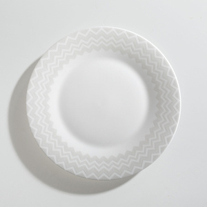 Missoni Home dinner plate, from the Zig Zag White collection