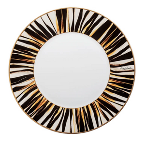 Zestaw sześciu talerzy obiadowych Roberto Cavalli Home, z kolekcji Ray of Gold