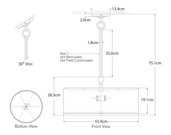 Thomas O'Brien Reed Pendant Lamp