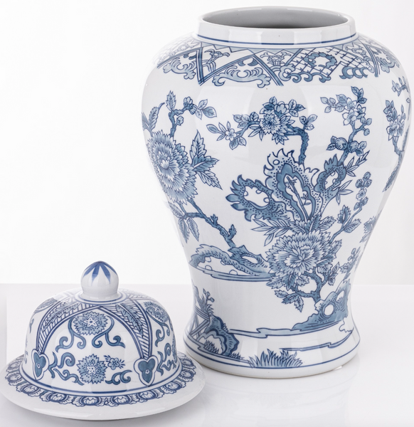 Blue Imperial Garden ceramic vase