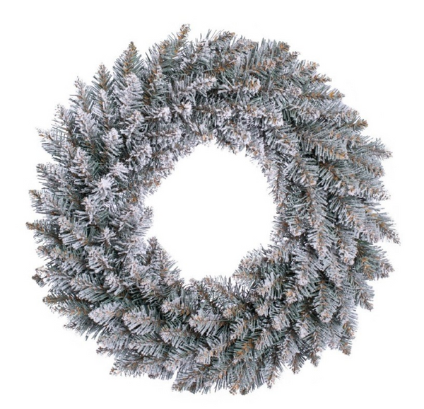 Christmas wreath with snow-covered branches