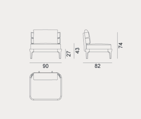 Mediterraneo 01 armchair by Gervasoni 1882