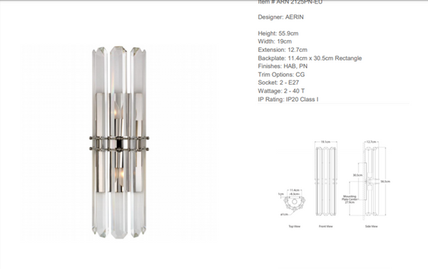 Aerin Bonnington wall lamp