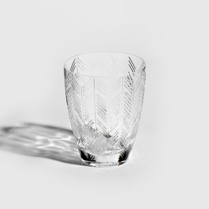 Missoni Home water glass, from the Zig Zag Trasparente collection