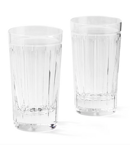 Set of two Ralph Lauren Home crystal glasses, from the Coraline Highball collection 