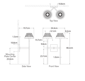 Blaze 19’ double wall lamp by Waterford