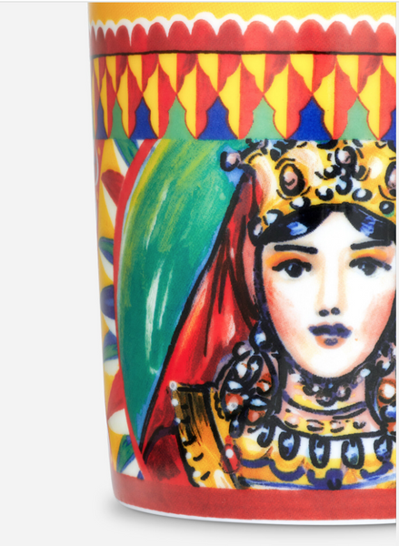 Dolce&Gabbana porcelain water glass, Carretto Siciliano