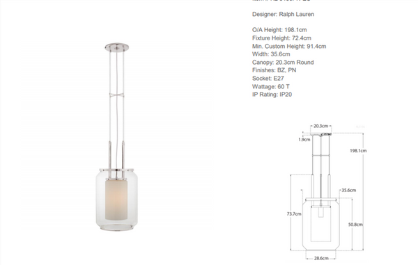 Ralph Lauren Home Upton Pendant Lamp