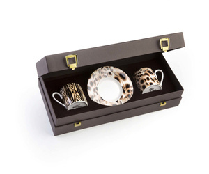 Set of two Roberto Cavalli Home coffee cups, from the Africa Casablanca collection