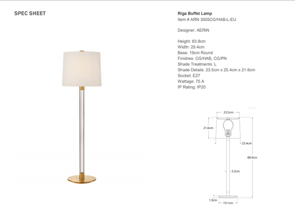 Lampa stołowa Aerin Riga marki Visual Comfort