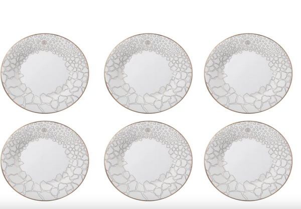 Set of six Roberto Cavalli Home dinner plates, from the Giraffa collection