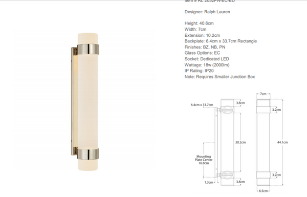 Ralph Lauren Home Barton Wall lamp Medium