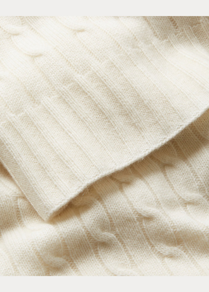 Koc kaszmirowy marki Ralph Lauren Home, z kolekcji Cable Cashmere (cream)