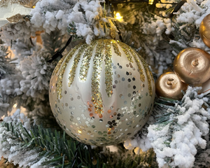 Christmas decoration - bauble in light matt gold