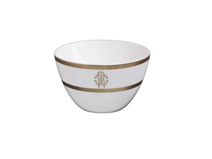 Set of six Roberto Cavalli Home rice bowls from the Silk Gold collection