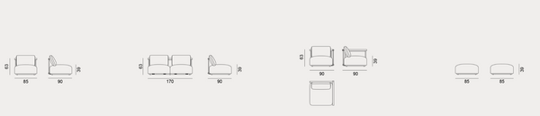 Hashi modular garden sofa by Gervasoni 1882
