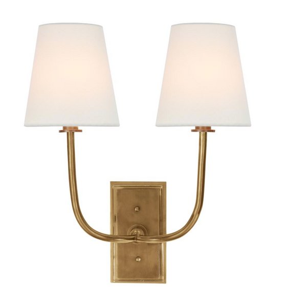 Hulton Double wall lamp by Thomas O'Brien 