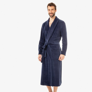Ralph Lauren Home bathrobe, from the Velvet collection (navy)