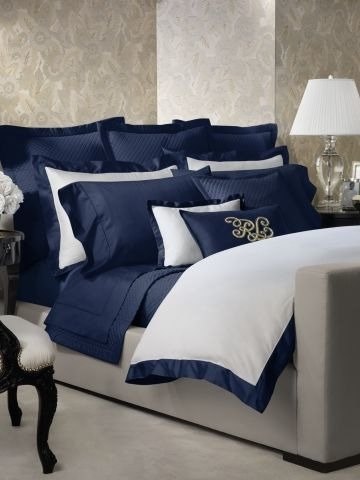 Ralph Lauren Home pillowcase, from the Langdon (Navy) collection
