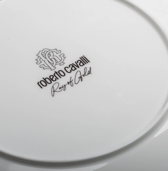 Set of six Roberto Cavalli Home soup bowls from the Ray of Gold collection