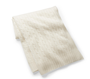 Ralph Lauren Home cashmere blanket from the Cable Cashmere (cream) collection