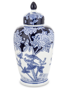 Blue Night Garden ceramic vase