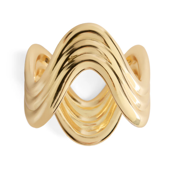 Set of four L'Objet napkin rings, Ripple