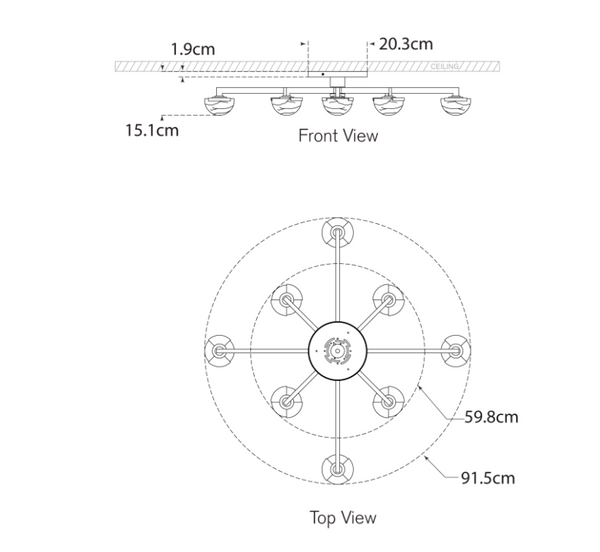 Plafon Pedra Large projektu Kelly Wearstler marki Visual Comfort