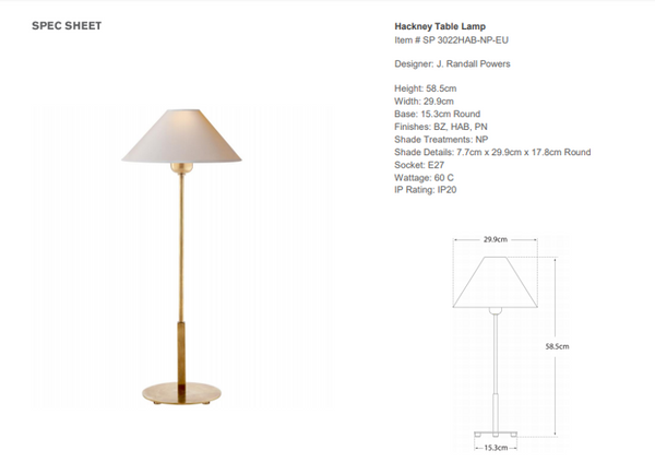 Lampa stołowa J.Randall Powers Hackney