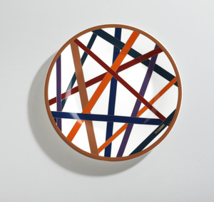 A set of six Missoni Home dessert plates from the Nastri Multicolor collection