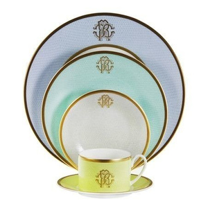 Set of six Roberto Cavalli Home tea cups, from the Lizzard (Sunrise) collection