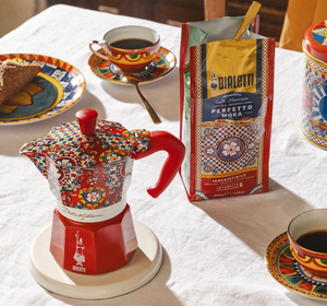 Medium Bialetti Dolce&Gabbana induction coffee maker from the MoMA collection