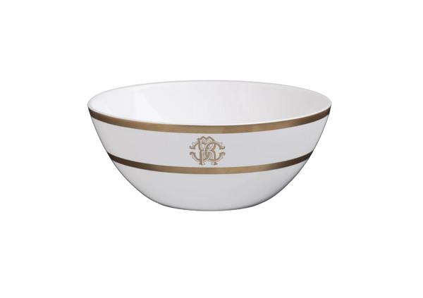 Set of six Roberto Cavalli Home soup bowls from the Silk Gold collection