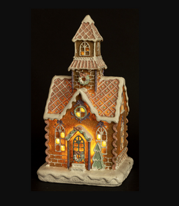 Christmas LED small gingerbread house with a square base