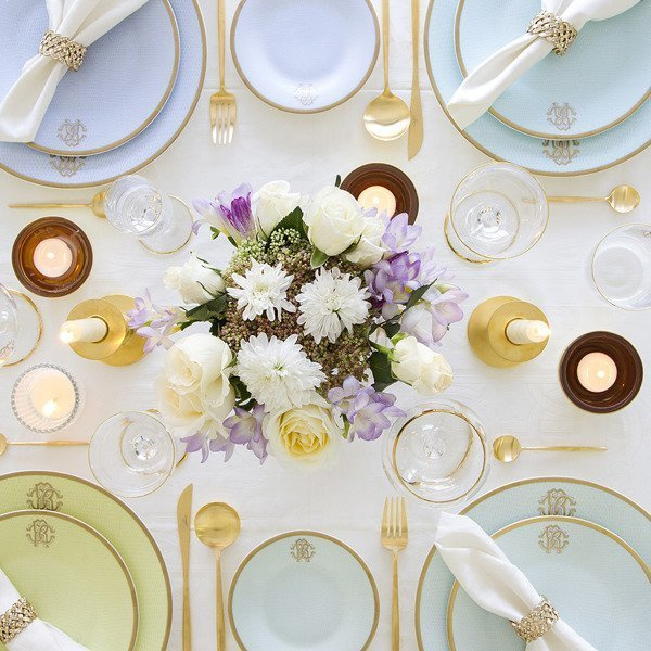 Set of six Roberto Cavalli Home soup bowls, from the Lizzard (Sunrise) collection