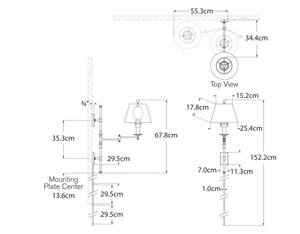 Kinkiet Dorchester Double Swing Arm projektu Chapman & Myers