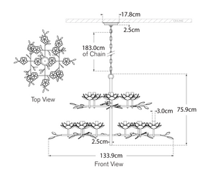 Clementine 53" Tiered chandelier by Julie Neill 