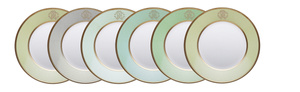 Set of six soup plates by Roberto Cavalli Home, from the Lizzard (Sunrise) collection
