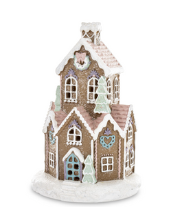 Christmas LED small gingerbread house with a square base