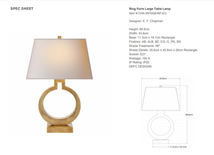 Table Lamp E.F Chapman Ring Form Large