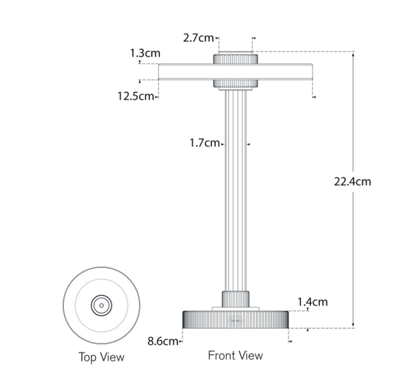 Aran 9" Studio VC rechargeable table lamp