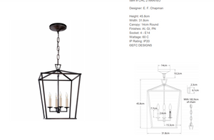 E pendant lamp.F Chapman Dariana Small