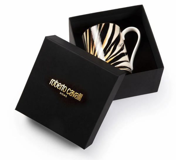 Roberto Cavalli Home mug, from the Ray of Gold collection