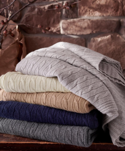 Ralph Lauren Home blanket, from the Cable (Grey) collection