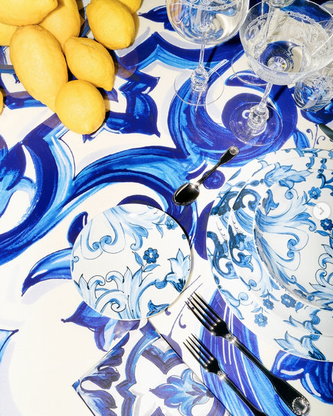 Dolce&Gabbana set of two porcelain soup plates, Blu Mediterraneo