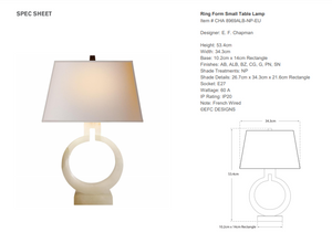 Table Lamp E.F Chapman Ring Form
