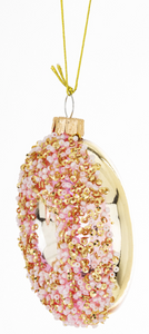 Christmas ornament - a colorful glass donut with a hole